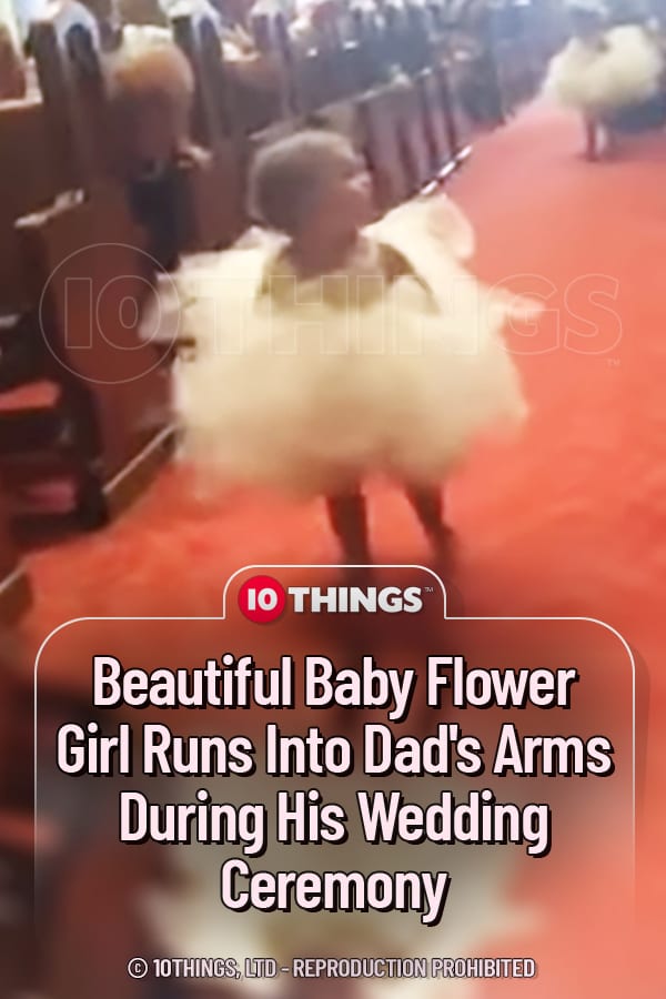 Beautiful Baby Flower Girl Runs Into Dad\'s Arms During His Wedding Ceremony
