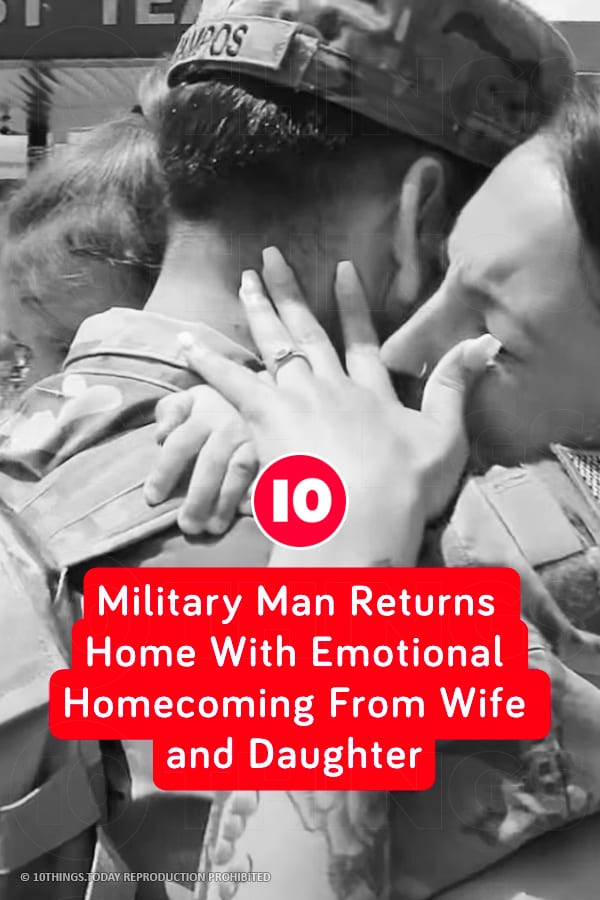 Military Man Returns Home With Emotional Homecoming From Wife and Daughter
