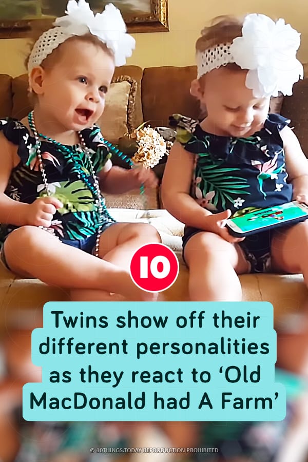 Twins show off their different personalities as they react to ‘Old MacDonald had A Farm’