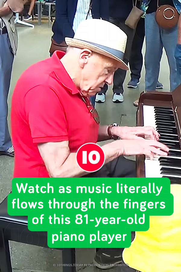 Watch as music literally flows through the fingers of this 81-year-old piano player