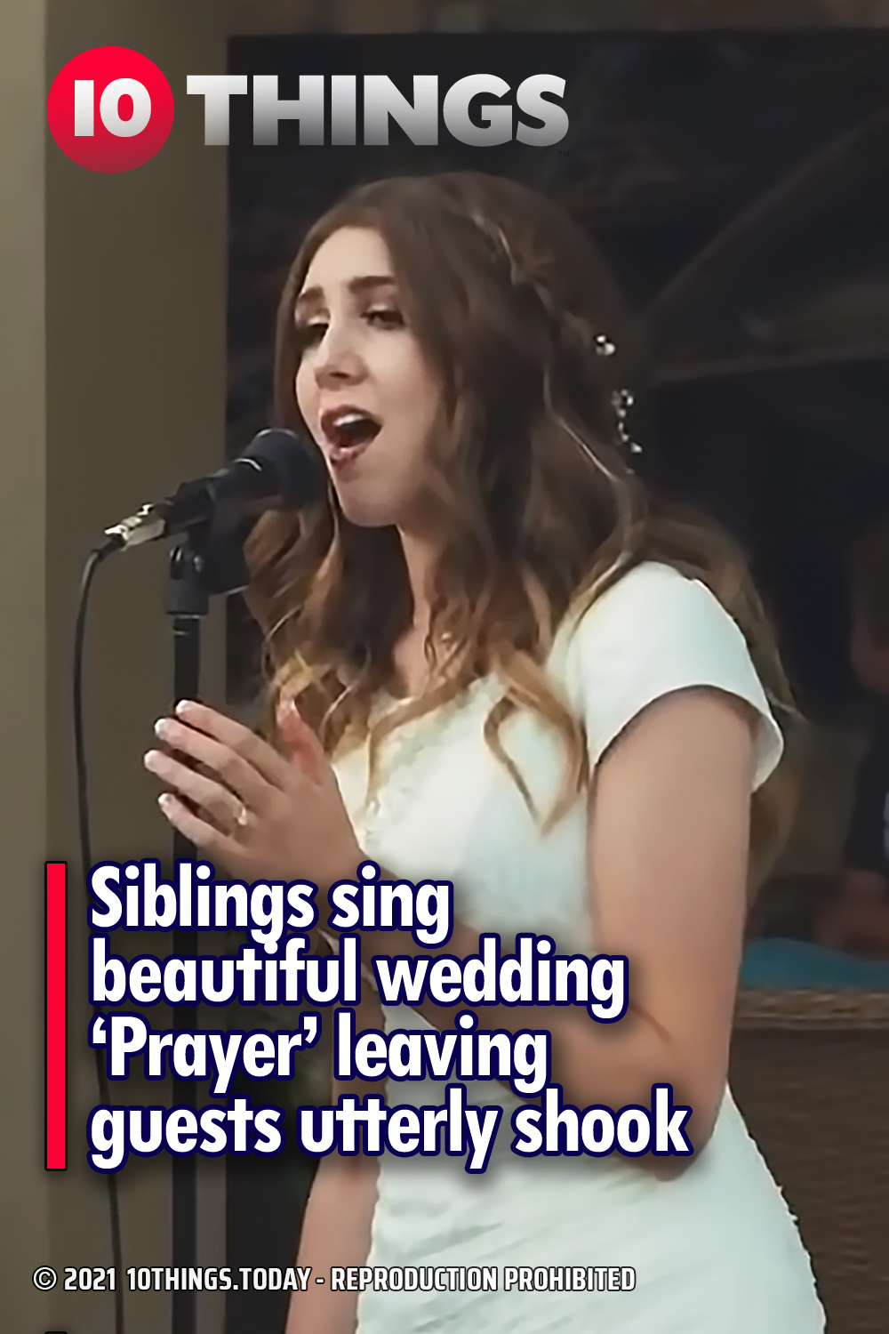 Siblings sing beautiful wedding ‘Prayer’ leaving guests utterly shook