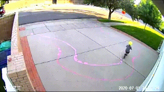 How this guy deals with trespassing neighborhood kids in his driveway